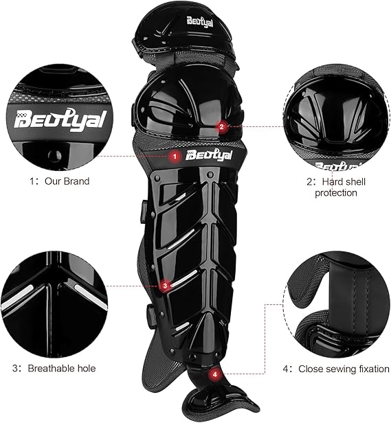 Baseball Softball Catcher Leg Guards Shin Guards for Youth Adult